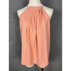 Mycolorblue Women's Chiffon Pleated Halter Neck Tank Top Pink Small NWT's